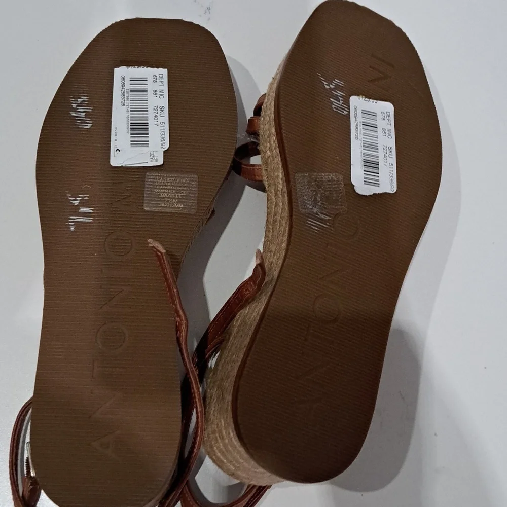 Antonio Melani Hazelle Strappy Platform Wedge Espadrille Sandals - Picture 5 of 7